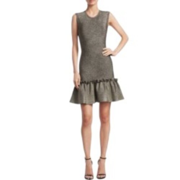 A.L.C. Kilmer Metallic Knit Dress with Tulip Bottom Medium - Picture 1 of 5
